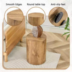 Table d'appoint ronde en bois - Table d'appoint cylindrique pour salon