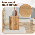 Table d'appoint ronde en bois - Table d'appoint cylindrique pour salon