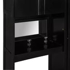 Lit escamotable Queen Size avec bureau, miroir de courtoisie et armoires