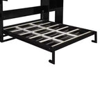 Lit escamotable Queen Size avec bureau, miroir de courtoisie et armoires