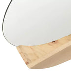 Miroir mural rond avec étagère - Cadre en pin massif