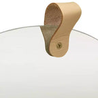 Miroir mural rond avec étagère - Cadre en pin massif