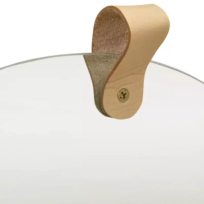 Round Wall Mirror with Shelf - Solid Pine Wood Frame