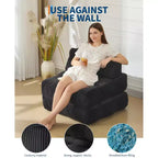 Canapé-lit pliant simple 34,25x74,8, fauteuil-lit convertible avec oreiller, chaise et matelas pliables portables
