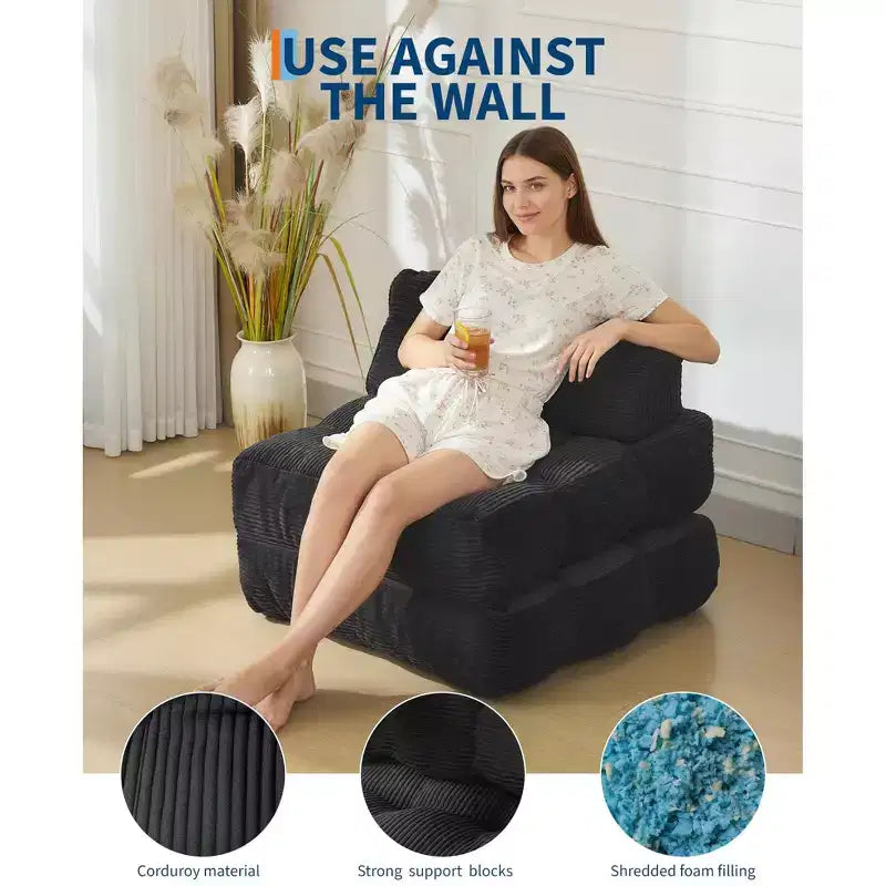 34.25x74.8 Single Folding Sofa Bed, Convertible Sleeper Chair with Pillow, Portable Foldable Chair and Mattress