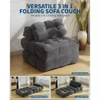 Canapé-lit pliant simple 34,25x74,8, fauteuil-lit convertible avec oreiller, chaise et matelas pliables portables