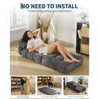 Canapé-lit pliant simple 34,25x74,8, fauteuil-lit convertible avec oreiller, chaise et matelas pliables portables