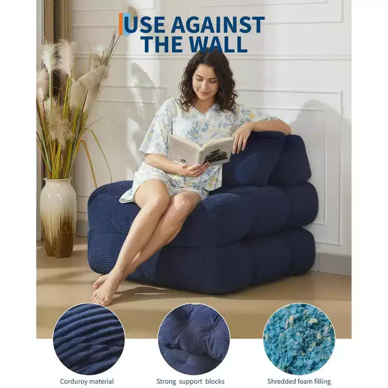 34.25x74.8 Single Folding Sofa Bed, Convertible Sleeper Chair with Pillow, Portable Foldable Chair and Mattress