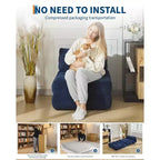 Canapé-lit pliant simple 34,25x74,8, fauteuil-lit convertible avec oreiller, chaise et matelas pliables portables
