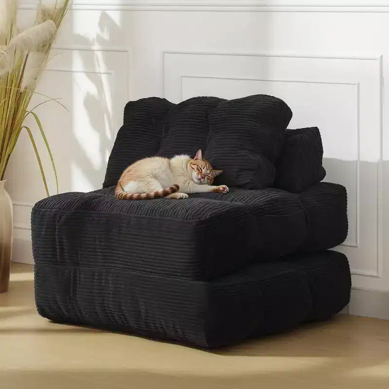 34.25x74.8 Single Folding Sofa Bed, Convertible Sleeper Chair with Pillow, Portable Foldable Chair and Mattress