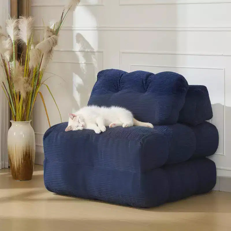 34.25x74.8 Single Folding Sofa Bed, Convertible Sleeper Chair with Pillow, Portable Foldable Chair and Mattress