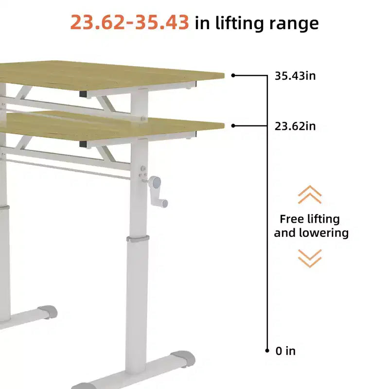 Height-Adjustable Small Desk, Multi-Purpose Writing Desk for Living Room, Office, Classroom