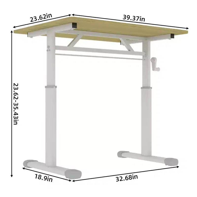 Height-Adjustable Small Desk, Multi-Purpose Writing Desk for Living Room, Office, Classroom