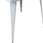 Table à manger carrée en acier et métal blancs de 32 pouces