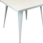 Table à manger carrée en acier et métal blancs de 32 pouces