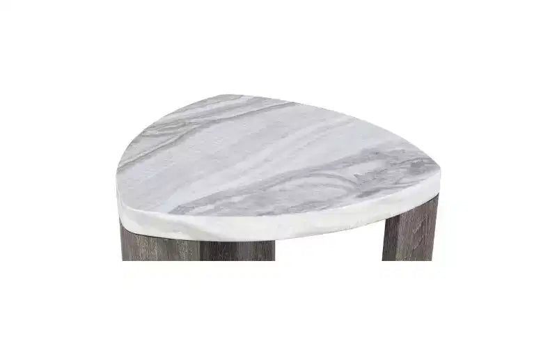 Contemporary Triangle Rubberwood End Table with Hidden Casters