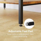 Étagère de Boulanger à 5 Niveaux, Support de Four à Micro-ondes Industriel, Bar à Café pour Petits Espaces, Étagère de Cuisine Autoportante avec Rangement, Noir/Marron/Gris
