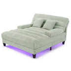 Canapé méridienne réglable en chenille moderne avec éclairage LED RVB