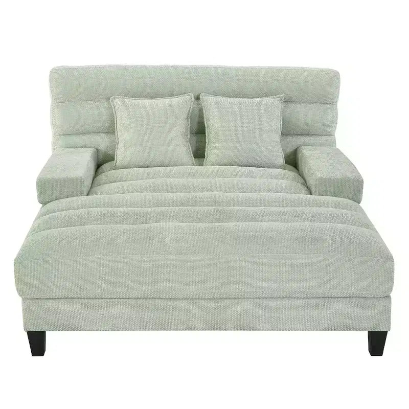Modern Chenille Adjustable Chaise Lounge Sofa with RGB LED Lighting