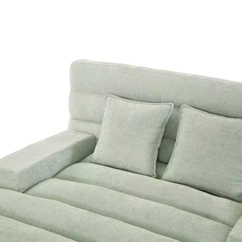 Modern Chenille Adjustable Chaise Lounge Sofa with RGB LED Lighting