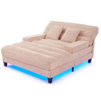 Canapé méridienne réglable en chenille moderne avec éclairage LED RVB