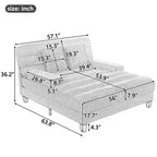 Canapé méridienne réglable en chenille moderne avec éclairage LED RVB
