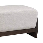 Banc rembourré en bois de style Mid-Century Modern avec coussins épais et moelleux