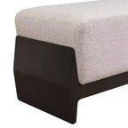 Banc rembourré en bois de style Mid-Century Modern avec coussins épais et moelleux