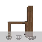 Bureau d'angle en L de 46 pouces avec étagère et tiroirs pour bureau à domicile, chambre à coucher, salle de lecture