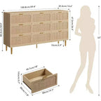 Commode en bois à 9 tiroirs avec tiroirs de rangement pour chambre et salon