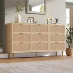 Commode en bois à 9 tiroirs avec tiroirs de rangement pour chambre et salon