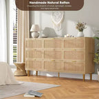 Commode en bois à 9 tiroirs avec tiroirs de rangement pour chambre et salon