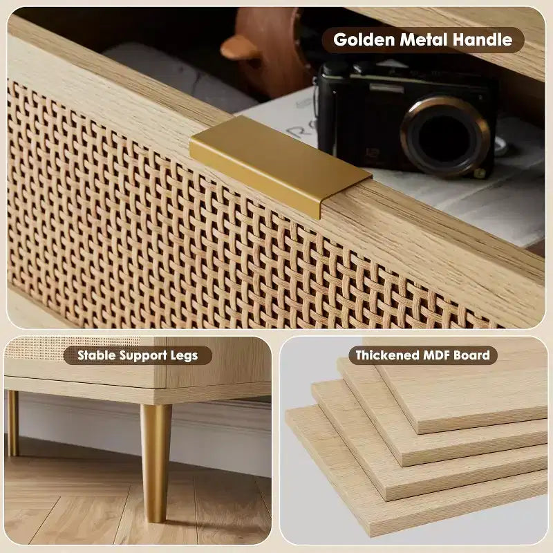 9-Drawer Wooden Dresser with Storage Drawers for Bedroom and Living Room