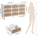 Commode en bois à 9 tiroirs avec tiroirs de rangement pour chambre et salon