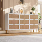 Commode en bois à 9 tiroirs avec tiroirs de rangement pour chambre et salon