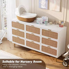 Commode en bois à 9 tiroirs avec tiroirs de rangement pour chambre et salon
