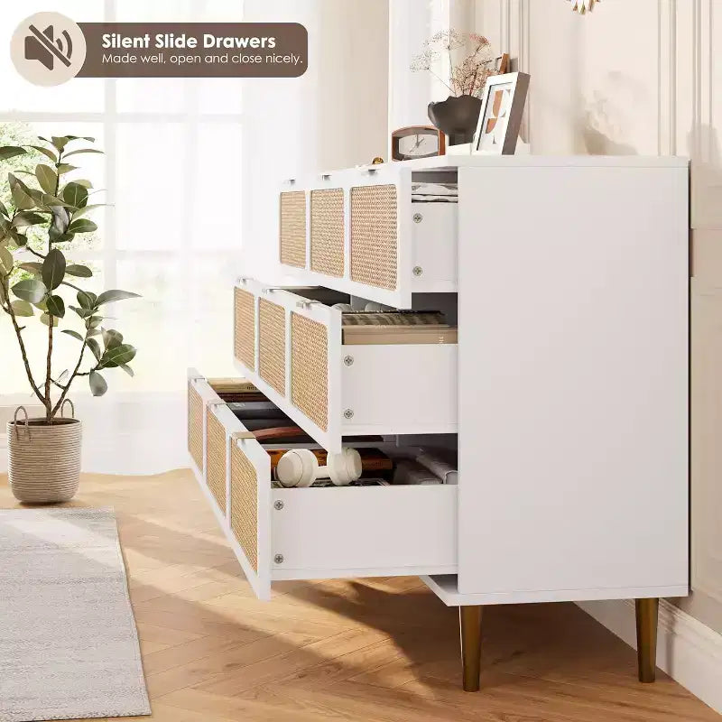 9-Drawer Wooden Dresser with Storage Drawers for Bedroom and Living Room