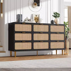 Commode en bois à 9 tiroirs avec tiroirs de rangement pour chambre et salon