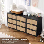 Commode en bois à 9 tiroirs avec tiroirs de rangement pour chambre et salon