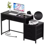 Bureau d'angle avec tiroirs de classement et station de charge