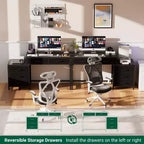 Bureau d'angle avec tiroirs de classement et station de charge