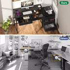 Bureau d'angle avec tiroirs de classement et station de charge