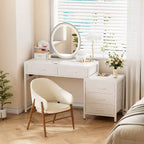 Bureau d'angle avec tiroirs de classement et station de charge