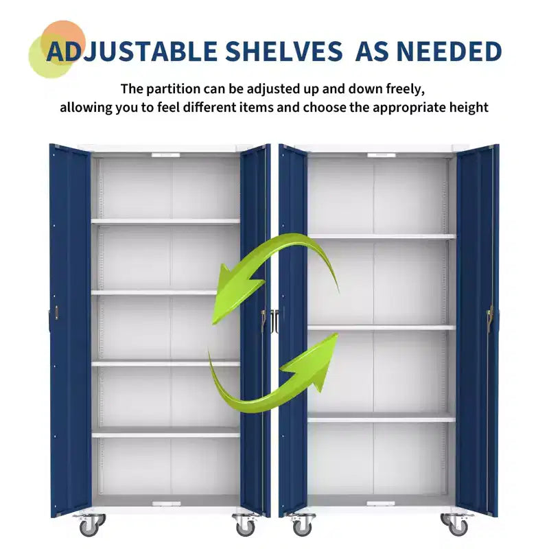 72-Inch Tall Steel Storage Cabinet with Locking Doors and Adjustable Shelves