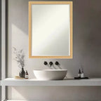 Miroir mural de salle de bain encadré en bois biseauté d'un demi-pouce