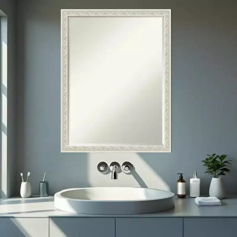 Half-Inch Bevel Wood Framed Bathroom Vanity Wall Mirror