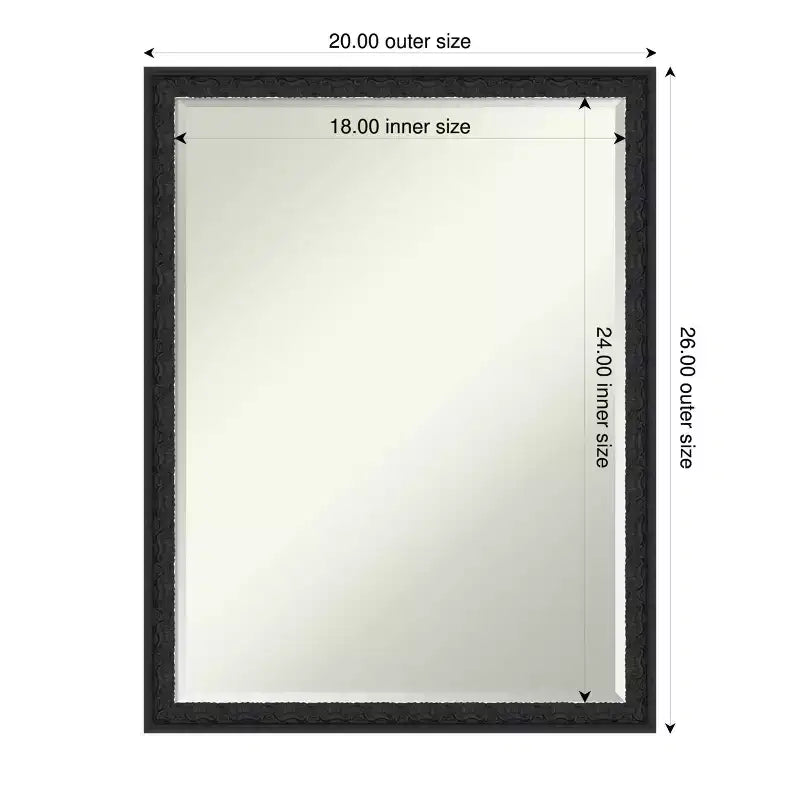 Half-Inch Bevel Wood Framed Bathroom Vanity Wall Mirror