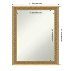 Miroir Mural de Salle de Bain Encadré de Bois Doré Foncé non Biseauté