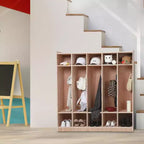 Casier de rangement pour enfants à 5 sections avec patères et casiers de rangement