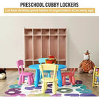 Casier de rangement pour enfants à 5 sections avec patères et casiers de rangement